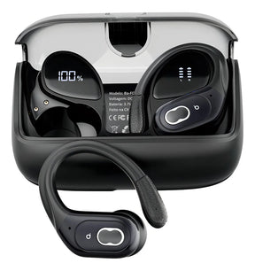Fone De Ouvido Bluetooth Corrida Gancho Prova D'água Com Gan Cor Preto