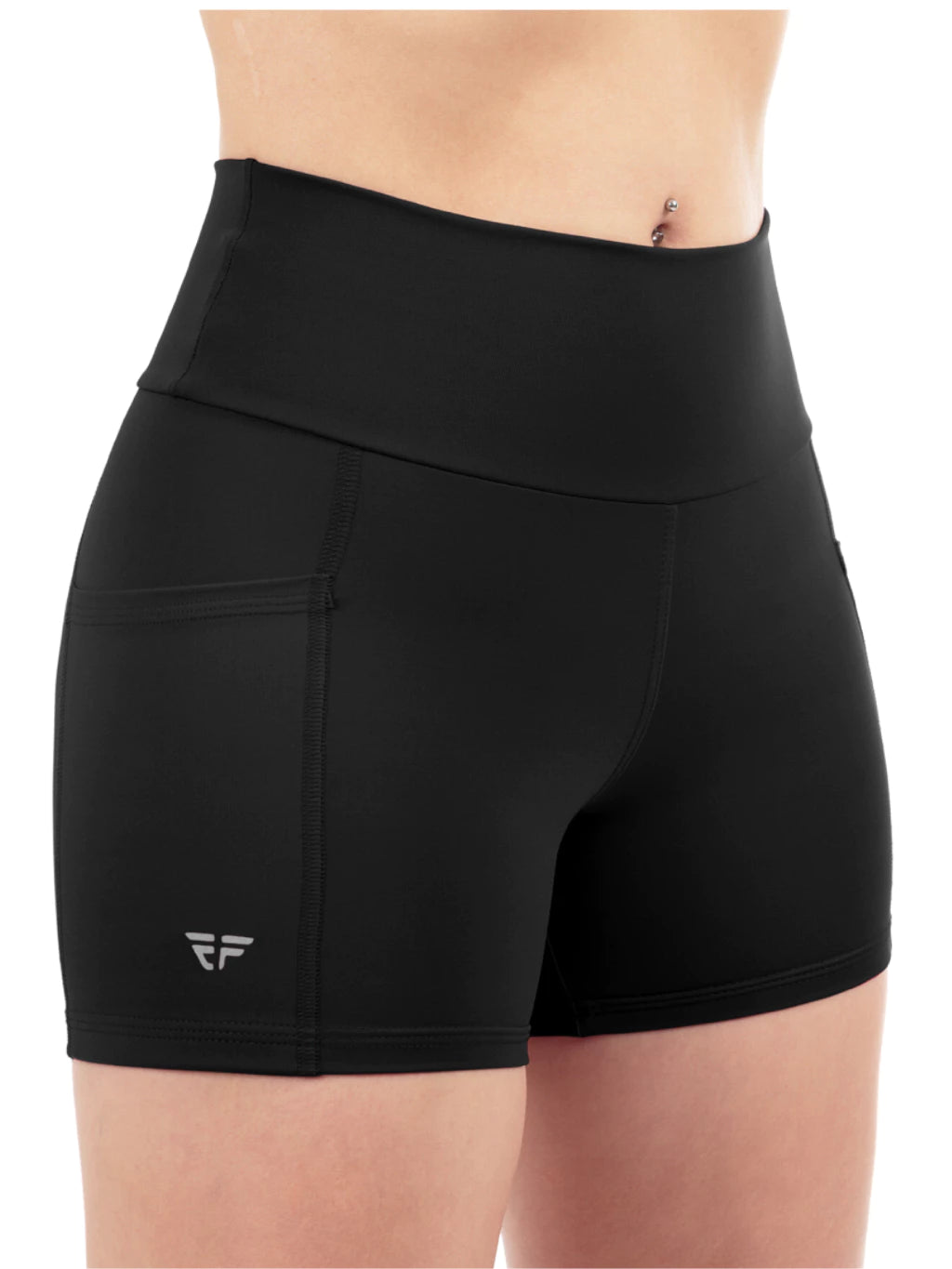 Shorts Academia Fitness Corrida Feminino Com Bolsos Cós Alto